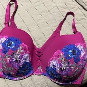 Torrid Pink and Blue Floral Bra
